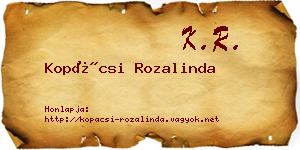 Kopácsi Rozalinda névjegykártya